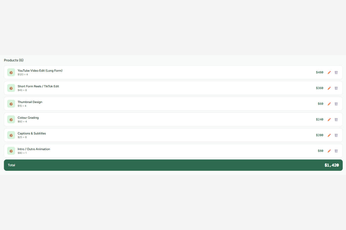 Adding items to a project