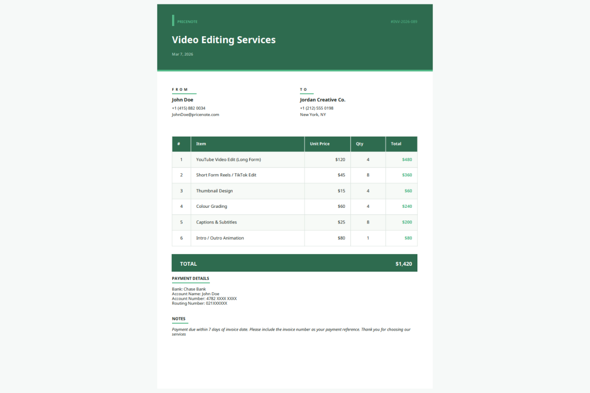 Choosing template and exporting PDF
